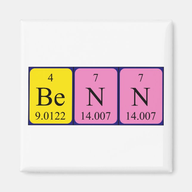 Benn periodic table name magnet (Front)