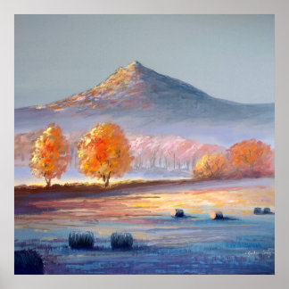 Bennachie Autumn Light painting poster print