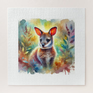 Bennets Wallaby in a Serene Landscape 040924AREF13 Jigsaw Puzzle