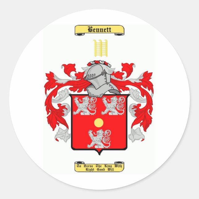 bennett (english) classic round sticker (Front)