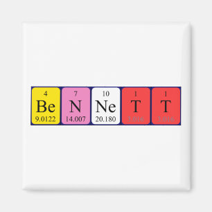 Bennett nom de table périodique aimant