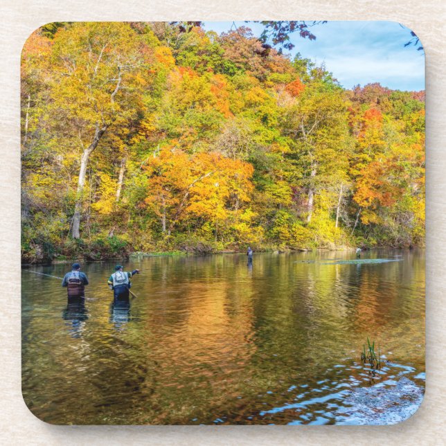 Bennett Spring Autumn Fishing Coaster (Front)
