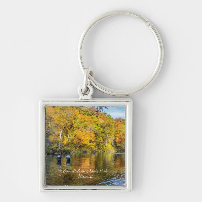 Bennett Spring Autumn Fishing Square Keychain (Front)