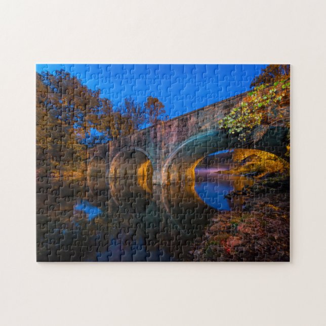 Bennett Spring Bridge Twilight Jigsaw Puzzle (Horizontal)