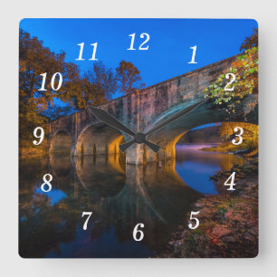 Bennett Spring Bridge Twilight Wall Clock