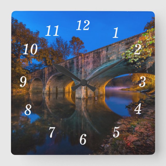 Bennett Spring Bridge Twilight Wall Clock (Front)