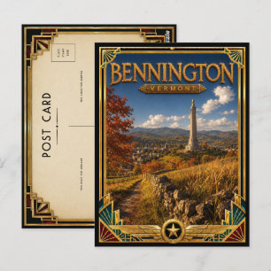Bennington Vermont Vintage Art Deco Golden Age Postcard