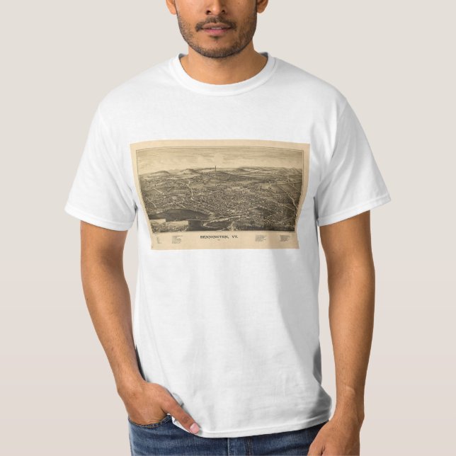 Bennington, VT Vintage Map T-Shirt (Front)