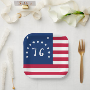 Bennington's Banner: The 76 American Battle Flag Paper Plate