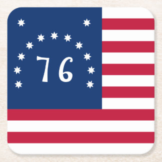 Bennington's Banner: The 76 American Battle Flag Square Paper Coaster