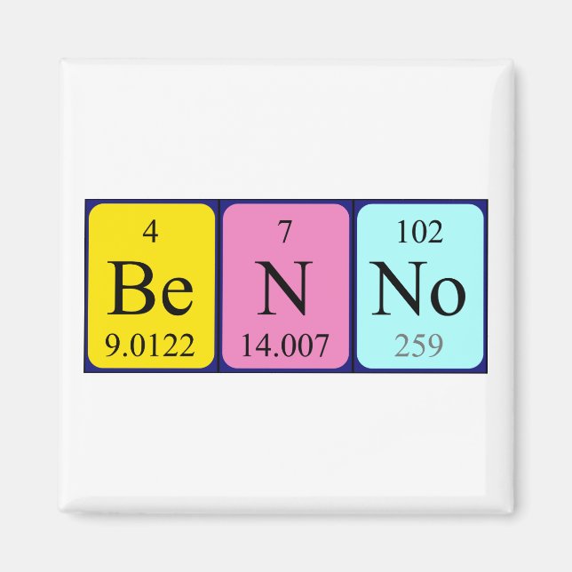 Benno periodic table name magnet (Front)
