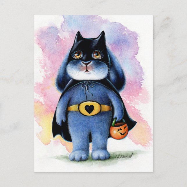 Benny Blue - Carte postale Halloween Batbunny (Devant)