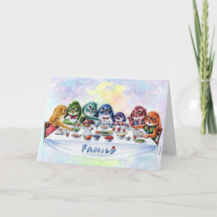 Benny Blue - Family Dinner Folded Greeting Card
