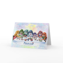 Benny Blue - Family Dinner Folded Greeting Card