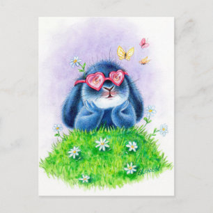 Benny Blue - Pink Glasses Postcard