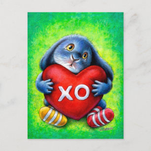 Benny Blue - XO Heart Pillow Postcard