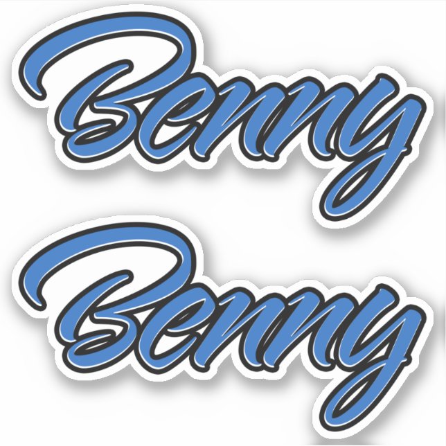 Benny Nom autocollant Stickerset bleu (Devant)