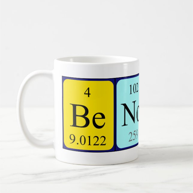 Benoit periodic table name mug (Left)