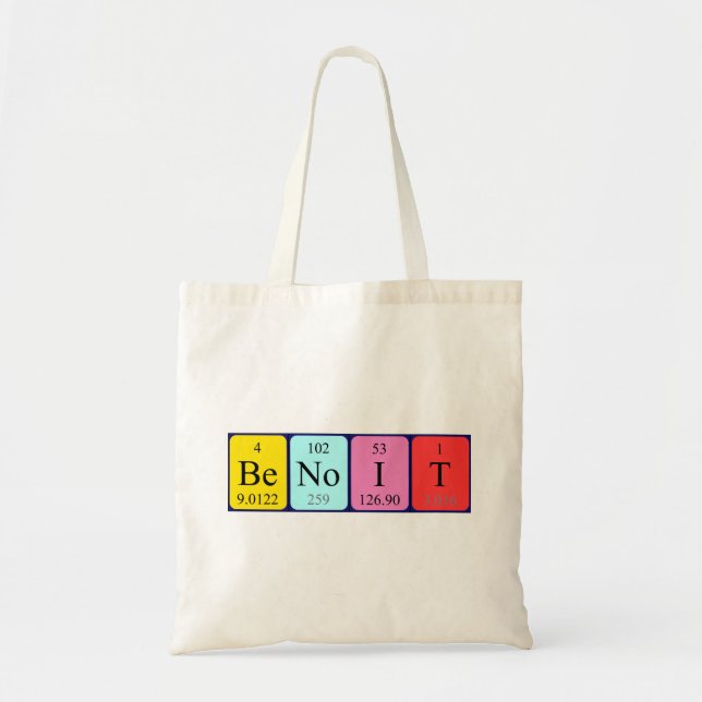 Benoit periodic table name tote bag (Front)