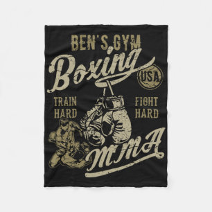 Ben's Gym Boxing Mma Retro Design For The Name Ben Fleece Blanket