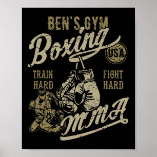 Ben's Gym Boxing Mma Retro Design For The Name Ben Poster