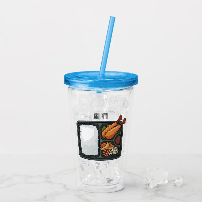 Bento cartoon illustration  acrylic tumbler (Back Ice)