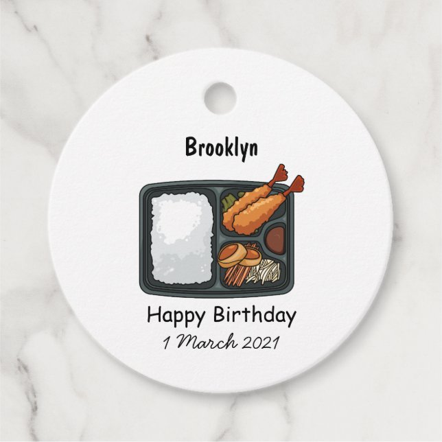 Bento cartoon illustration favour tags (Front)