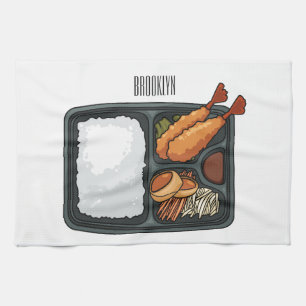 Bento cartoon illustration kitchen towel