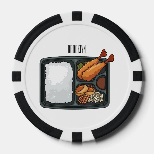 Bento cartoon illustration poker chips (Front)