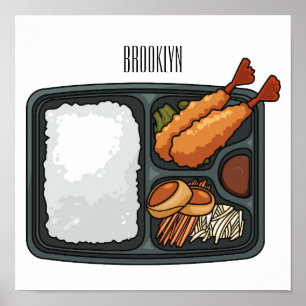 Bento cartoon illustration poster