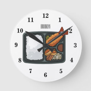 Bento cartoon illustration round clock