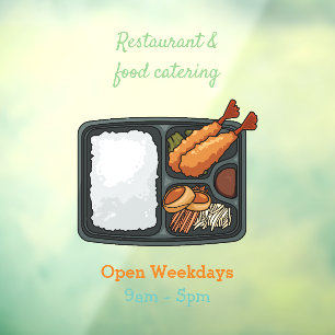 Bento cartoon illustration window cling