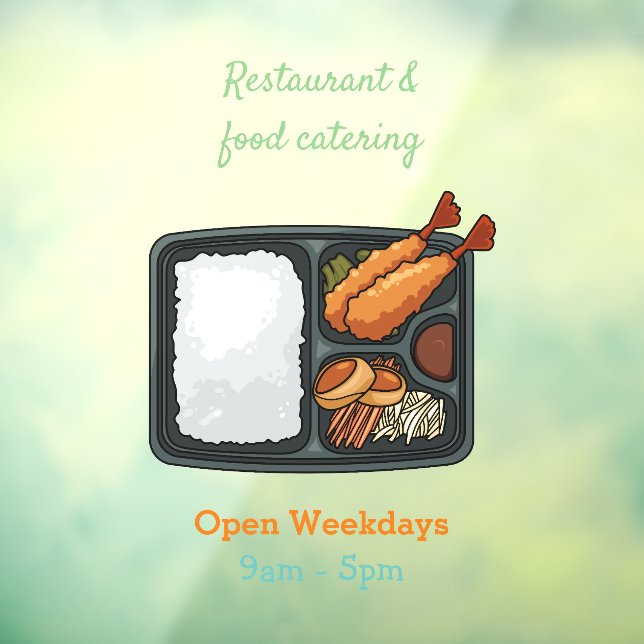 Bento cartoon illustration window cling (Sheet 3)