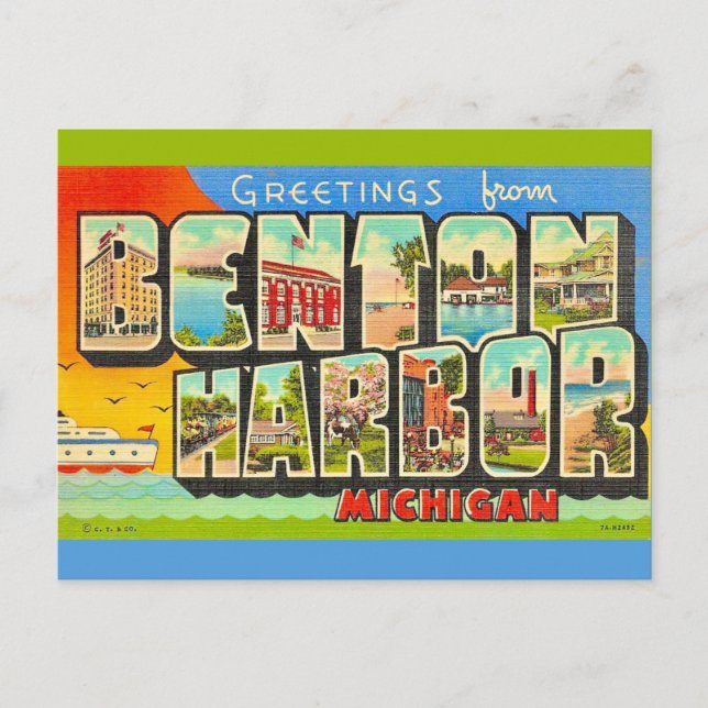 Benton Harbour Michigan Greeting Postcard (Front)