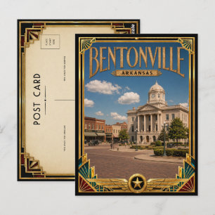 Bentonville Arkansas Vintage Art Deco Golden Age Postcard