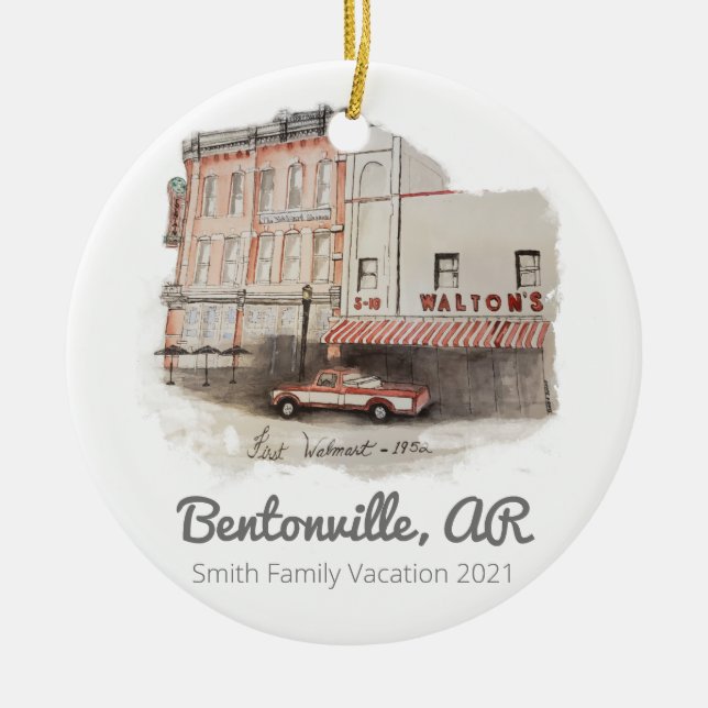 Bentonville Arkansas Walmart aquarelle ornement (Devant)