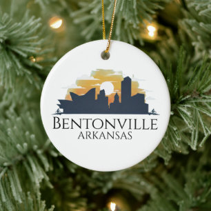 Bentonville Skyline, Arkansas Ceramic Ornament
