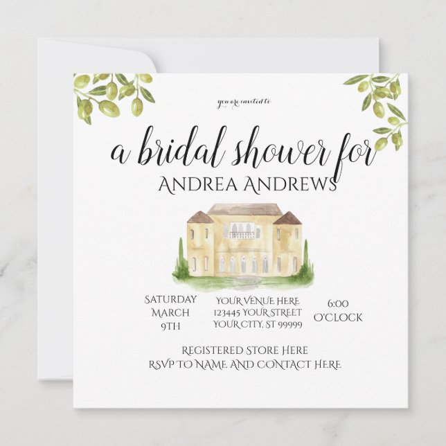 Benvenuti Italia Bridal Shower Invitation (Front)