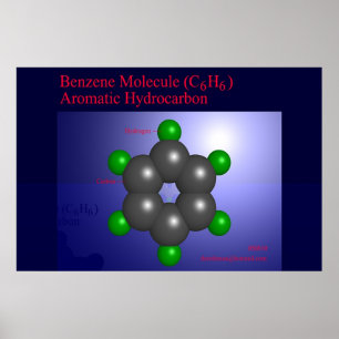 Benzene Molecule (print) Poster