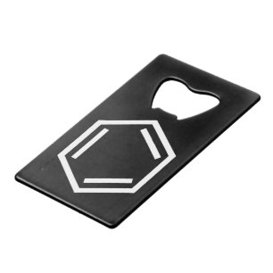BENZENE RING SYMBOL CREDIT CARD BOTTLE OPENER