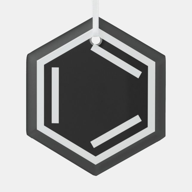 BENZENE RING SYMBOL GLASS ORNAMENT (Front)