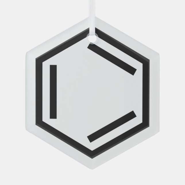 BENZENE RING SYMBOL GLASS ORNAMENT (Front)