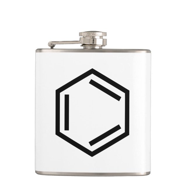 BENZENE RING SYMBOL HIP FLASK (Front)