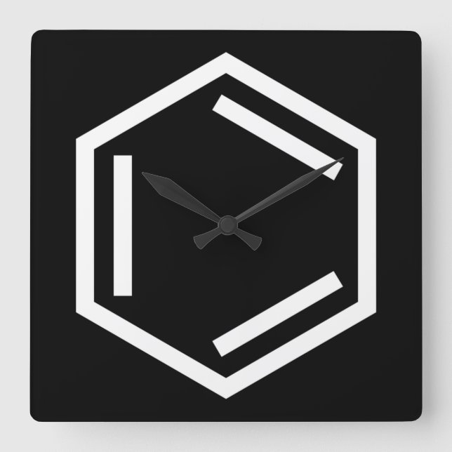 BENZENE RING SYMBOL SQUARE WALL CLOCK (Front)