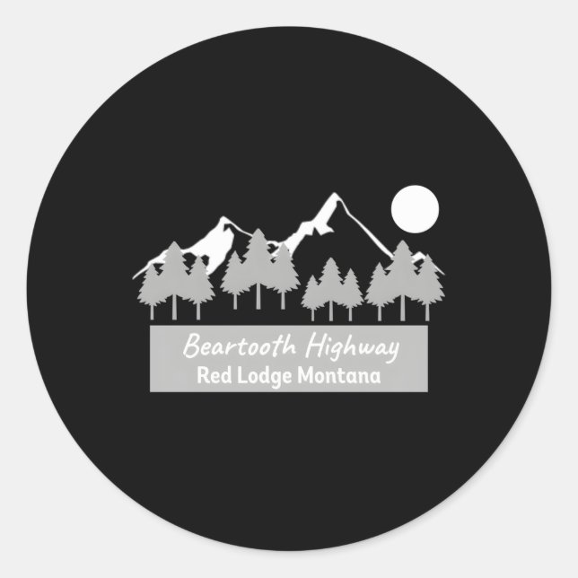 Beooth Highway Red Lodge Montana Classic Round Sticker (Front)