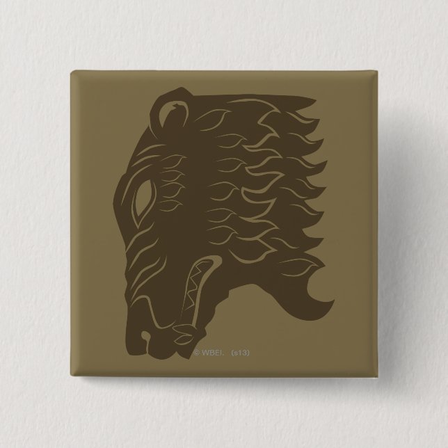 BEORN™  Bear Head Symbol 2 Inch Square Button (Front)