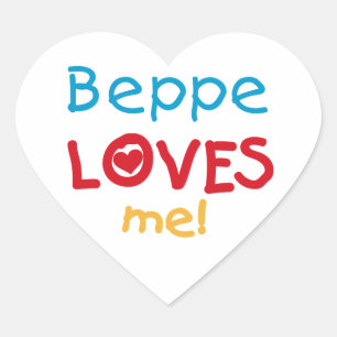 Beppe Loves Me T-shirts and Gifts Heart Sticker