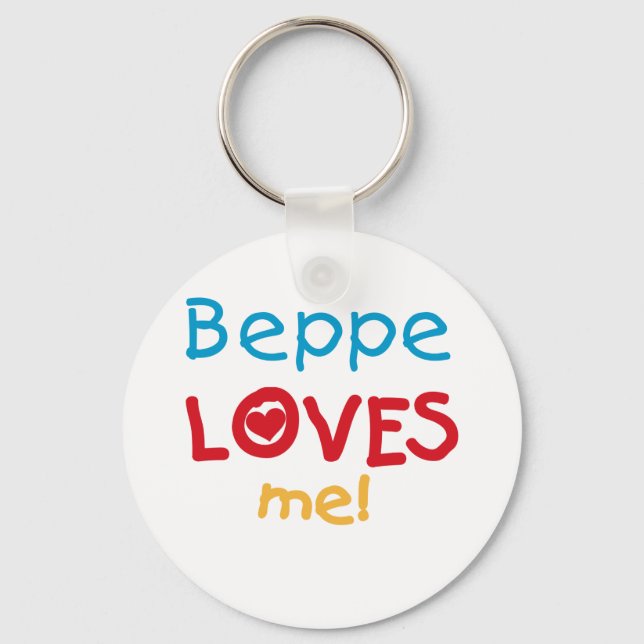 Beppe Loves Me T-shirts and Gifts Keychain (Front)