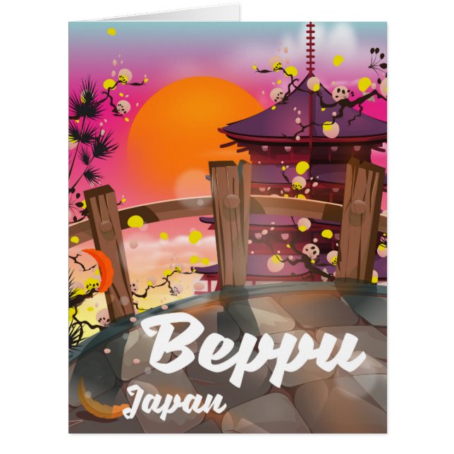 Beppu affiche de voyage japonaise (Devant)