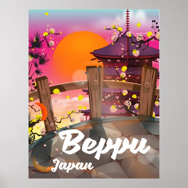 Beppu Japanese travel poster (Front)